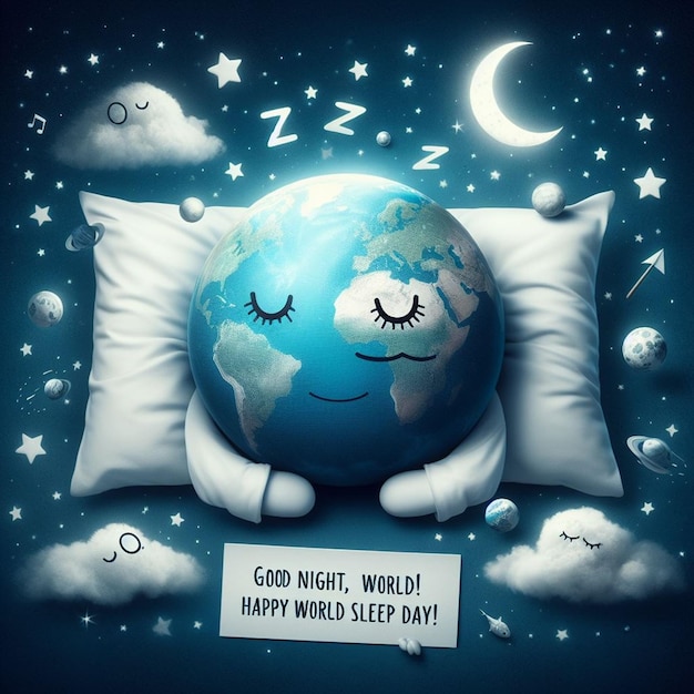 Фото Этот дизайн для всемирного дня сна был создан с использованием ии