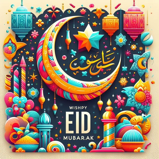 Photo this design is made for islamic occasions like eid ul fitr and eid ul adha