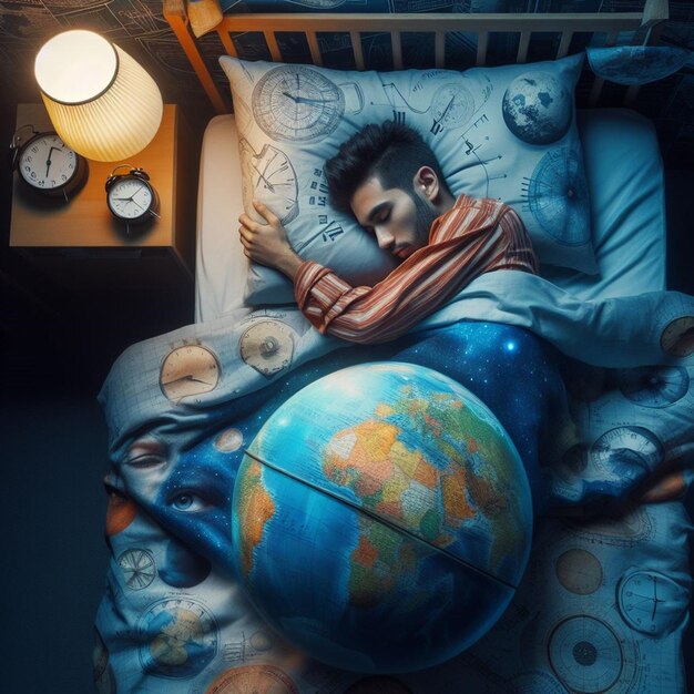 Photo this design for world sleep day was created using ai