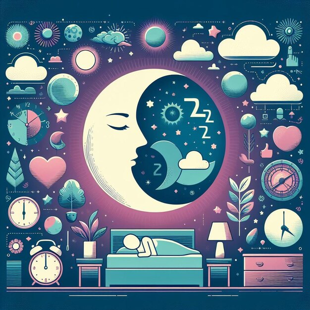 Foto questo disegno per la giornata mondiale del sonno è stato creato utilizzando l'ai