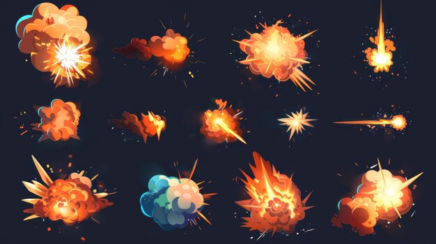 Photo in this explosion animation you see cartoon explosive smoke sprite frame for game puff motion effect explode bomb comic boom flash fire storyboard atomic blast and hit energy neat png files