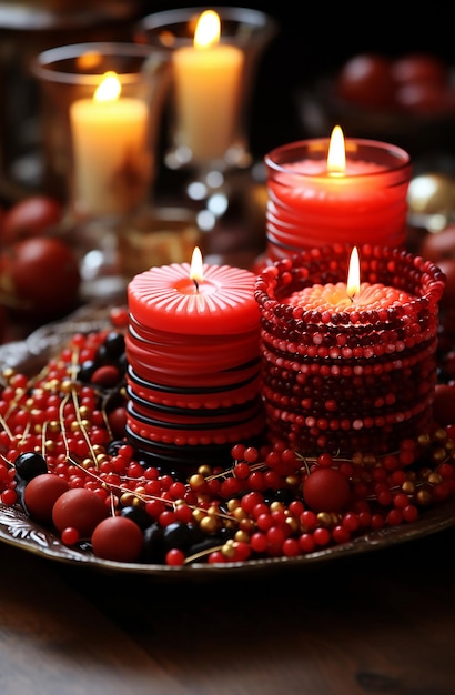 This Halloween plate has candles