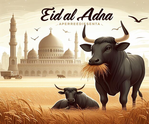 이 일러스트레이션은 이슬람 행사인 이드 울 아다 (Eid Ul Adha) 를 기념하기 위해 제작되었습니다.