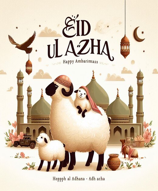 Photo this illustration is crested for islamic event eid ul adha