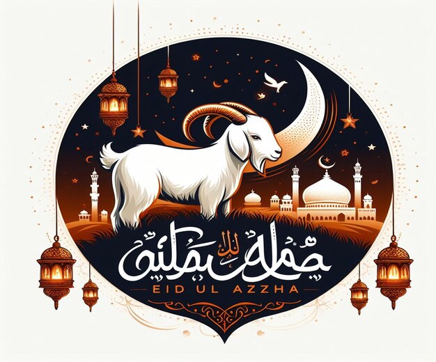 Photo this illustration is crested for islamic event eid ul adha