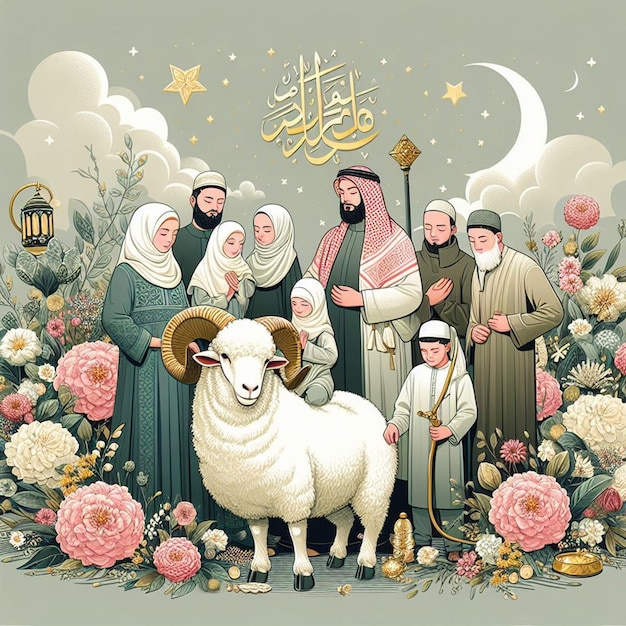 This illustration is crested for Islamic event Eid Ul Adha
