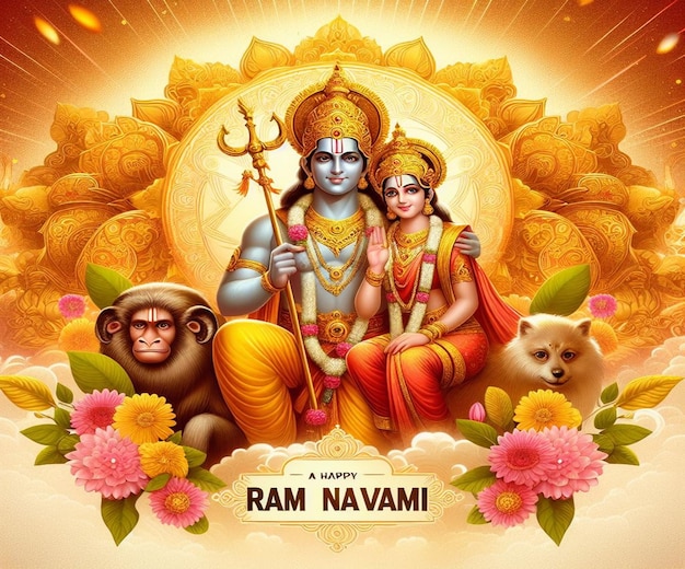 이 일러스트레이션은 Ram Navami Janmashtami Dussehra와 같은 신화적 행사를 위해 생성됩니다.