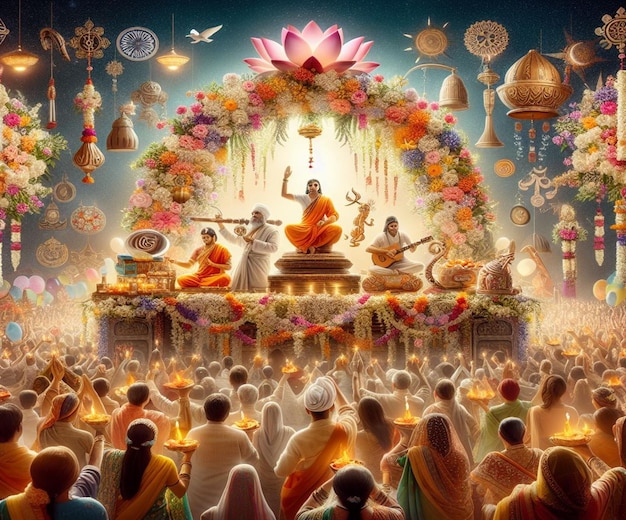 This illustration is generated for Mythological events like Ram Navami Janmashtami Dussehra