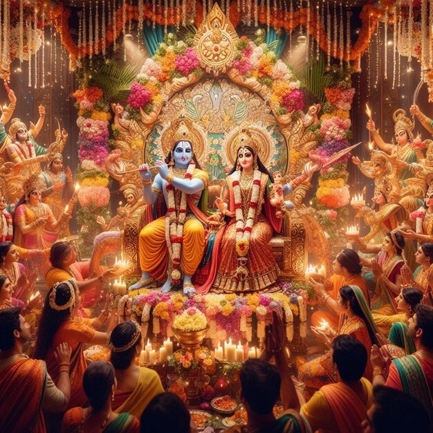 이 일러스트레이션은 Ram Navami Janmashtami Dussehra와 같은 신화적 행사를 위해 생성됩니다.