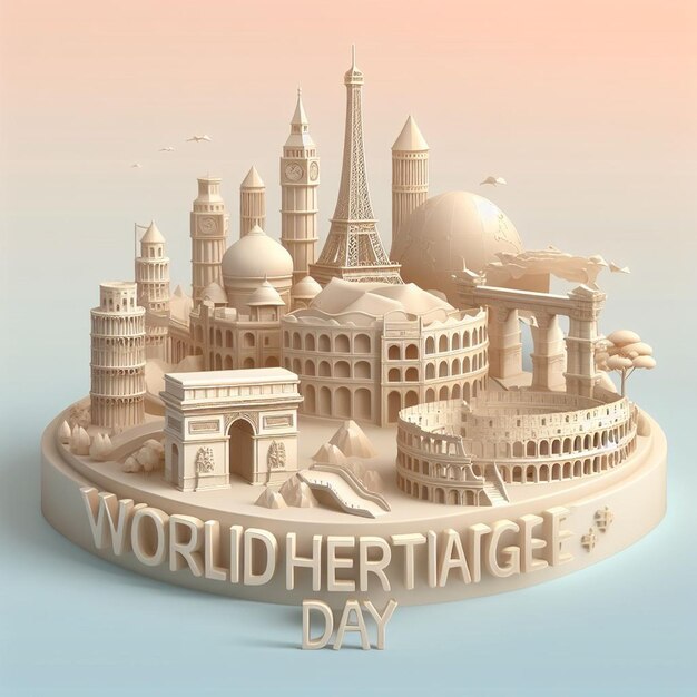 Photo this illustration is generated for world heritage day