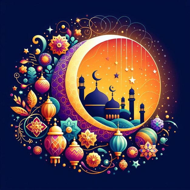 Photo this illustration is made for eid al fitr eid al adha and mahe ramadan