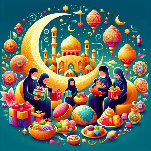 This illustration is made for eid al fitr eid al adha and mahe ramadan