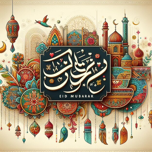 This illustration is made for Eid al Fitr Eid al Adha and Mahe Ramadan