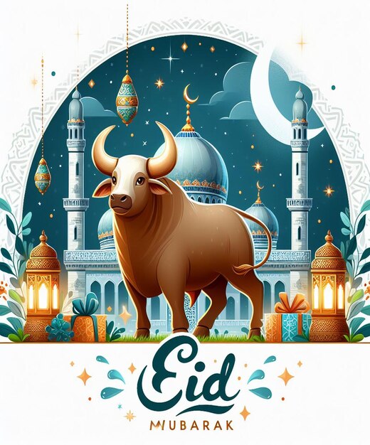 写真 このイラストはイスラム教のメガイベントeid ul adhaのために作られています