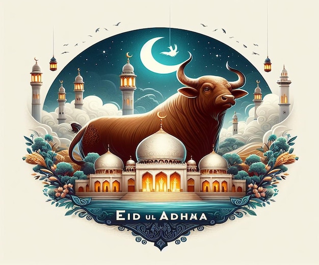 Photo this illustration is made for the islamic mega event eid ul adha