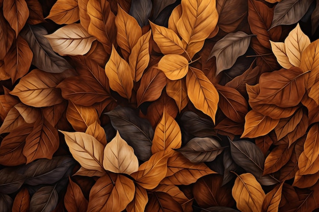 на этом изображении изображены абстрактные осенние листья в стиле фотореалистического пастича