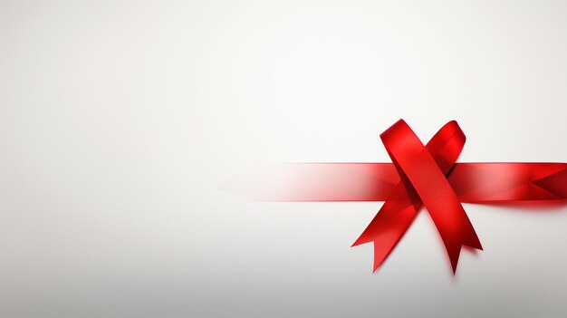 写真 この画像はエイズに対する意識を象徴する赤いリボンの強力な表現です