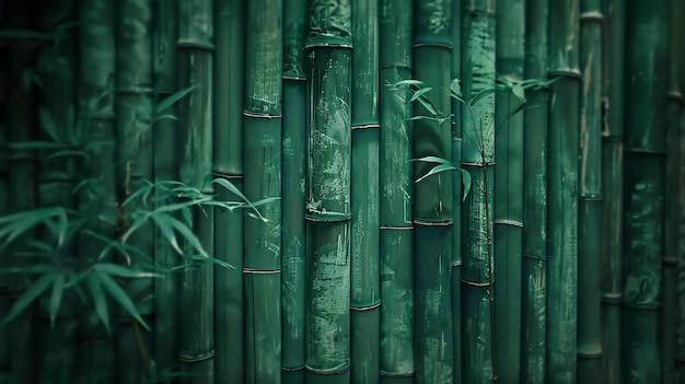 Photo this image is a beautiful photograph of a bamboo forest the bamboo is a deep green color and the leaves are a light green color