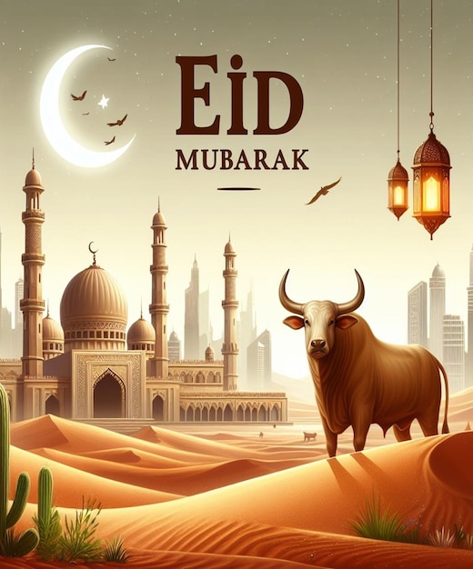 이 이미지는 Eid ul Adha와 같은 이슬람 행사를 위해 만들어졌습니다.