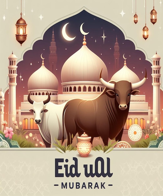 이 이미지는 Eid ul Adha와 같은 이슬람 행사를 위해 만들어졌습니다.