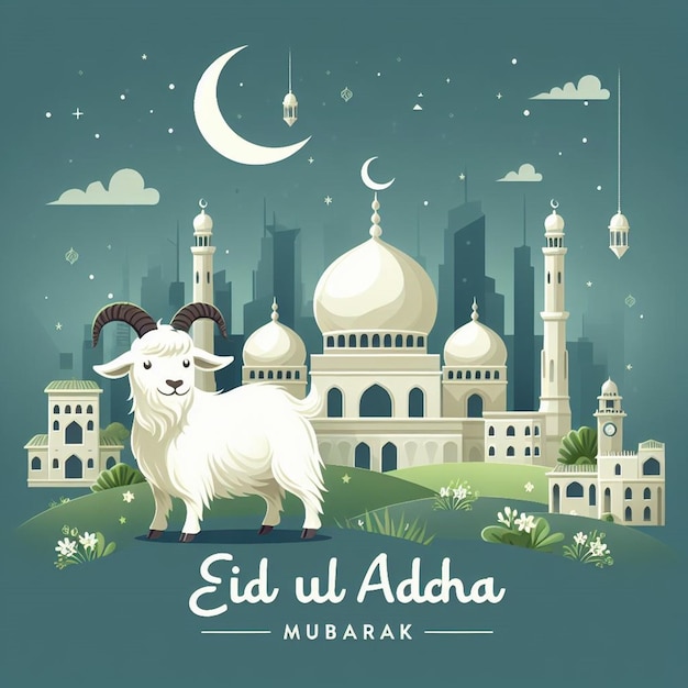 この画像はEid ul Adhaのようなイスラム教のイベントのために作成されています