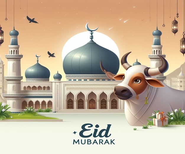 이 이미지는 Eid ul Adha와 같은 이슬람 행사를 위해 만들어졌습니다.