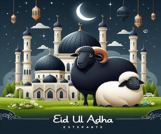 この画像はEid ul Adhaのようなイスラム教のイベントのために作成されています