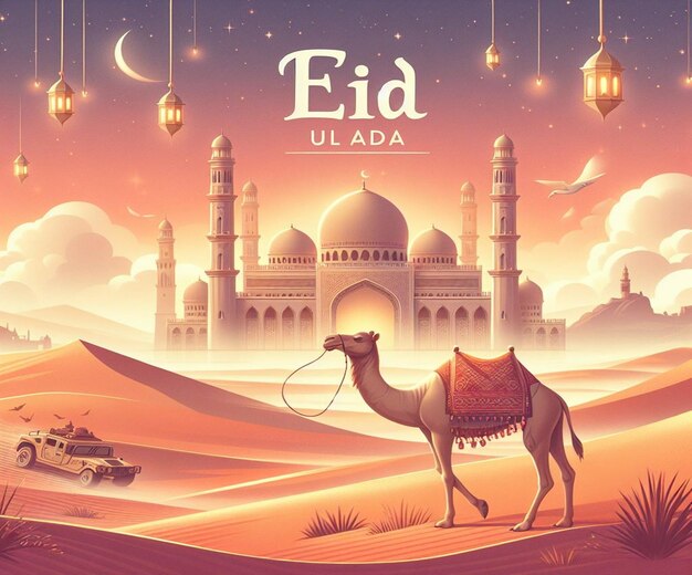 이 이미지는 Eid ul Adha와 같은 이슬람 행사를 위해 만들어졌습니다.