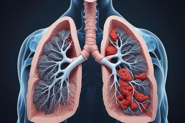 Photo this image is for human anatomy it shows lungs cancer and mesothelioma disease owing to asbestos