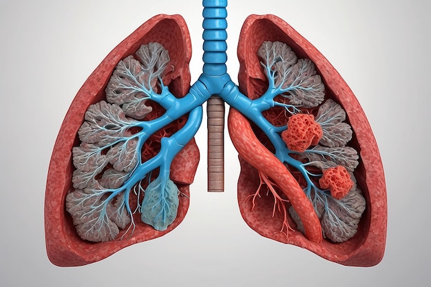 This image is for human anatomy It shows lungs cancer and Mesothelioma disease owing to Asbestos