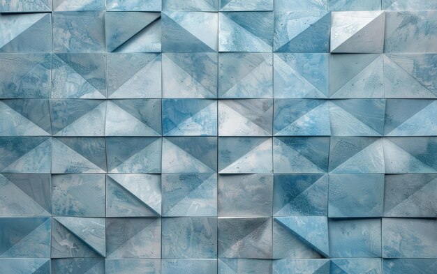 This image radiates elegance with its geometric tiles set against a crisp light blue background The refreshing hue and precise patterns create a visually striking and serene ambiance