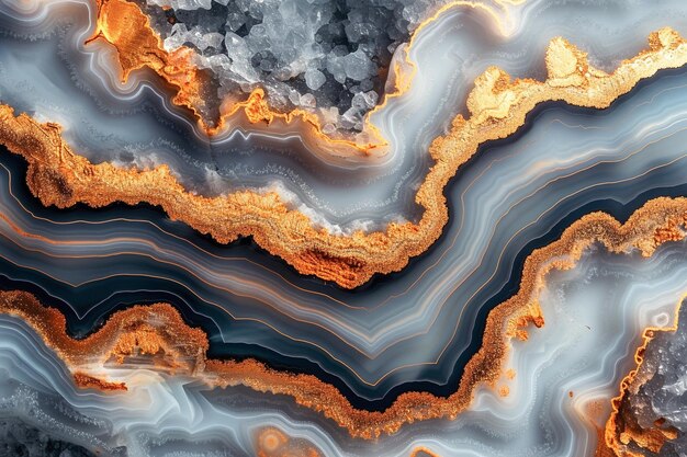 This image showcases the natural beauty of a blue and orange banded agate stone