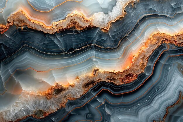 Photo this image showcases the natural beauty of a blue and orange banded agate stone