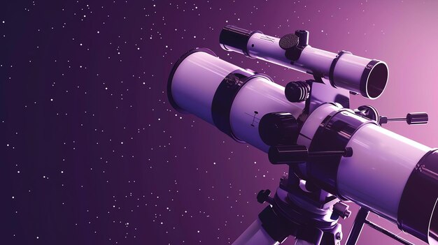 写真 この画像は星空の夜空を指した大きな白い望遠鏡を示していますこの望遠鏡は三脚に取り付けられ大きな眼鏡を持っています