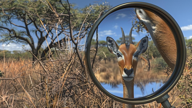 Photo this image shows a gerenuk a longnecked antelope found in the savannas of east africa