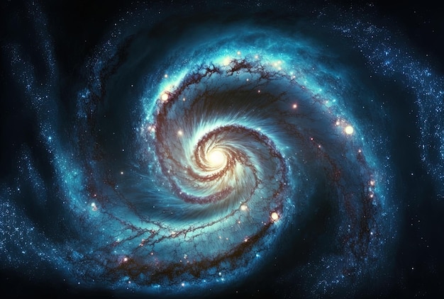 写真 この画像の豪華な青い銀河の構成要素は、nasa から提供されました。