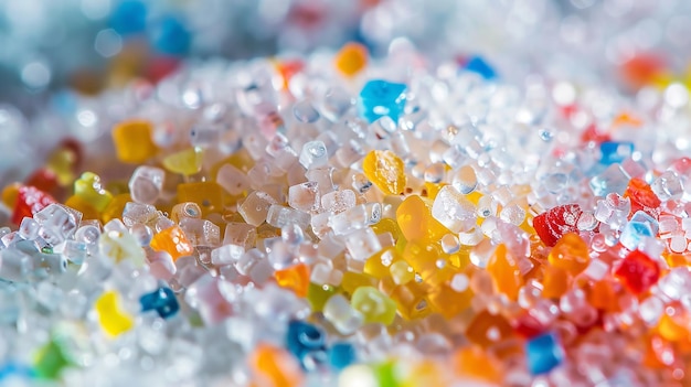 写真 マイクロプラスチックの現象は私たちの食連鎖にどのように浸透しているかそして海塩と宇宙の部分にどのように現れたかを描写しています - ザ・エイ