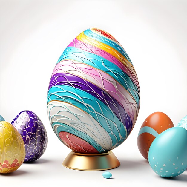 Foto questa pasqua internazionale si celebra in stile con un unico disegno in ceramica a forma di uovo 3d che presenta