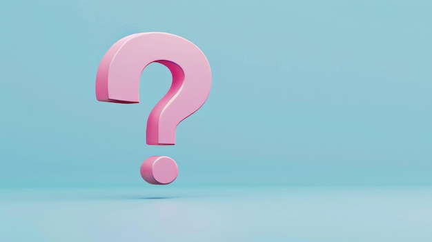 This is a 3D question mark speech bubble icon Message box with a question sign FAQ symbol concept Cartoon illustration isolated on a blue background Minimal design 3D rendering