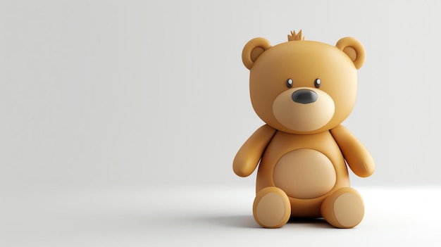 This is a 3D rendering of a cute and cuddly teddy bear