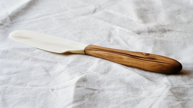 写真 this is a beautiful handmade butter knife the handle is made of olive wood and the blade is made of stainless steel