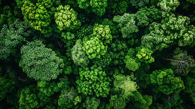 Photo this is an aerial view of a lush green forest