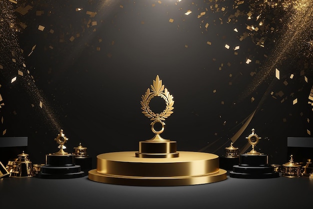 This Is Award Ceremony Black Gold Style Background Material