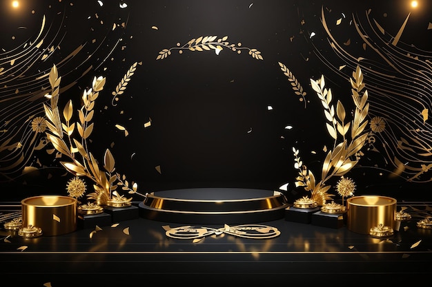 This Is Award Ceremony Black Gold Style Background Material