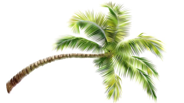 This is a beautiful illustration of a coconut palm tree The tree has a long slender trunk with a few branches at the top