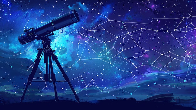 これは星空を眺める望遠鏡の美しい画像です