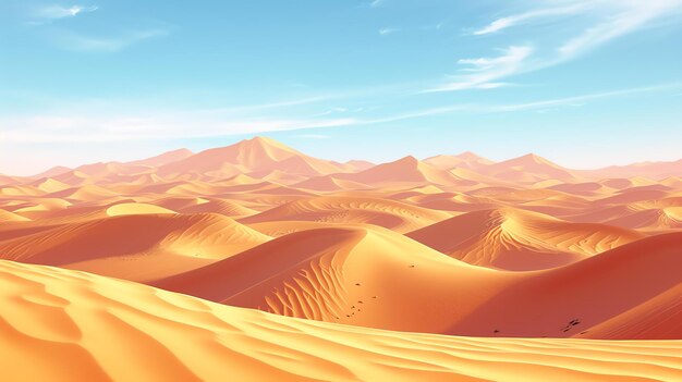 This is a beautiful landscape of a desert with mountains in the background The foreground is filled with sand dunes