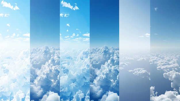 Photo this is a beautiful skyward image of a blue sky and white clouds the clouds are fluffy and look like cotton balls