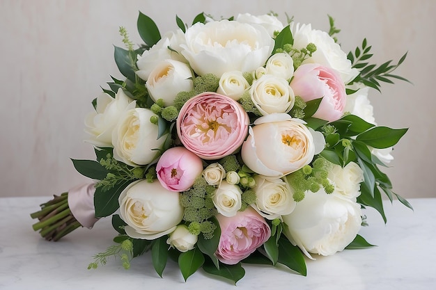 This is closeup of wedding bouquet