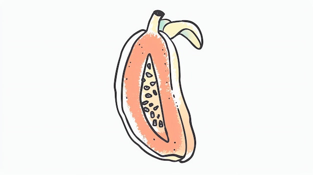 Photo this is a digital illustration of a papaya the papaya is a tropical fruit that is often used in salads and desserts